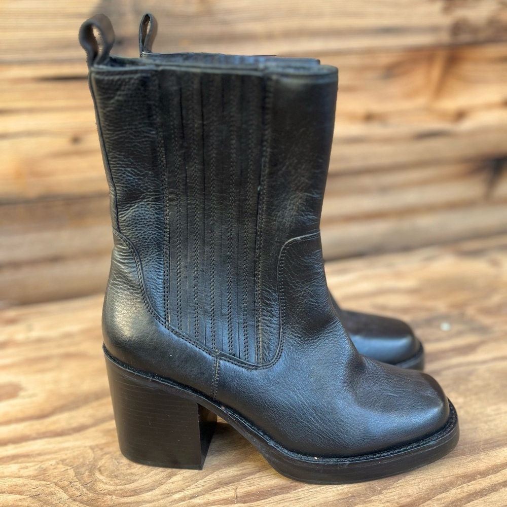 SEYCHELLES | Black Leather Ankle Boots 9